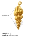 Golden stainless steel seashell pendant with spiral texture for jewelry making - Conch Shape Style (PJ657G(1))