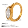 Goldener Doppel-Tränen-Ring aus Edelstahl mit Marquise-Strass in US-Größe 8 - US 6# / Marquise Gold (JZ152G6)