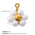 Elegant flower-shaped pearl pendant made of stainless steel for DIY jewelry - Pearl Flower Style (PJ734WEG(1))