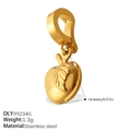 Golden apple fruit charm with lobster clasp in stainless steel for bikini jewelry - Golden Apple Style (PJ234GKL)