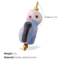 Cute light blue ceramic penguin bead charm with gold stainless steel parts for DIY jewelry - Light Blue Penguin Style (PJ1183CRG)