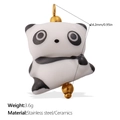 Cute panda shaped ceramic bead charm with gold stainless steel loop for DIY jewelry - Giant Panda Style (PJ1186BWG)