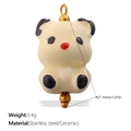 Cute ceramic panda charm bead for DIY jewelry with gold stainless steel parts and dimensions - Red Nose Panda Style (PJ1188CRG)