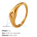 Anillo de sello en acero inoxidable dorado con estrella polar grabada talla US 8 unisex - US 6# / Estilo Sello Estrella de Ocho Puntas (JZ158G6) / Dorado