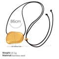 Minimalist gold organic fluid pendant on 86cm black cord necklace for women - Irregular Organic Style (MYL24G) / Gold