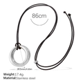 Collar minimalista con colgante de círculo de acero inoxidable y cordón ajustable - Estilo de Aro Grande (MYL27S)