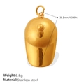 Polished gold stainless steel breast-shaped charm pendant, weight 6.6g, height 35.5mm - Artistic Body Style (PJ1238G)