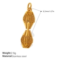 Golden stainless steel pyramid sports pendant weighing 2.9g and measuring 32.3mm long - Dual Geometric Style (PJ1253G)