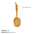 Golden tennis racket pendant made of stainless steel with 18K engraving and 30.8mm length - Tennis Racket Style (PJ1257G)