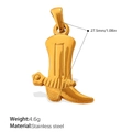 Pendaglio a stivale da cowboy in acciaio inossidabile dorato con placcatura 18K - Stivale da Cowboy in Rilievo (PJ1354G)
