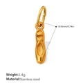 Ciondolo scarpetta danza in acciaio inossidabile placcato oro 18K per gioielli fai da te - Scarpetta da Punta (PJ1356G)