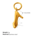 Ciondolo a forma di scarpa dorata in acciaio inossidabile con misure e peso 1 g - Tacco Alto Oro (PJ1357G)