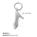 Ciondolo a forma di scarpa con tacco alto in acciaio inossidabile lucido argento - Tacco Alto Argento (PJ1357S)