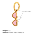 Colgante de gafas de sol de corazón dorado en acero inoxidable con acabado de aceite rosa - Gafas de Sol de Corazón Rosa (PJ1343PKG)