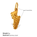 Colgante bota de fútbol de acero dorado para collares y pulseras DIY, tamaño de 23,7 mm - Bota de Fútbol (PJ1345G)