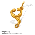Pendente a stetoscopio dorato in acciaio inossidabile con strass scintillante - Stile Stetoscopio con Strass Oro (PJ1231WEG)