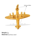 Pendente aereo a elica vintage in acciaio inossidabile finitura oro opaco - Forma di Aereo Oro (PJ1235G)
