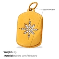 Goldener rechteckiger Edelstahl-Anhänger mit Strass-Sternenmuster und 20,7 mm Länge - Gold Rechteckiger Sternenschliff (PJ1279WEG)