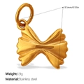 Goldener Edelstahl-Schleifenanhänger für Halsketten, 1,9g Gewicht und 13,5mm Maße - Gold Schleife-Stil (PJ1288WEG)