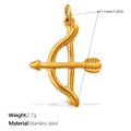 Goldener Edelstahl Pfeil und Bogen Anhänger für DIY Schmuckherstellung 31,1mm - Gold Pfeil Und Bogen (PJ1290WEG)