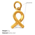 Goldener Edelstahl-Schleifenanhänger für DIY-Schmuck, 14mm Höhe, 0,5g Gewicht - Gold Schleife Stil (PJ1293G)
