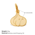 Pendentif en forme d'ail en acier inoxydable minimaliste avec émail blanc cassé - Style Ail (PJ1501OWG)