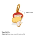 Pendentif champignon coloré en acier inoxydable et émail pour bijoux personnalisés - Style Champignon Variante (PJ1502CRG)