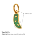 Pendentif piment vert en acier inoxydable avec émail pour la création de bijoux - Style Gousse/Piment (PJ1504GNG)