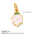 Pendentif carotte en acier inoxydable doré avec émail blanc et vert de qualité - Style Radis Blanc (PJ1507WGG)