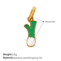 Pendentif oignon vert en acier émaillé, breloque légume de 14mm pour bijoux DIY - Style Oignon Vert (PJ1512GWG)