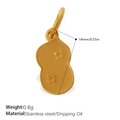 Pendentif cacahuète en acier inoxydable doré avec étoiles émaillées pour bijoux DIY - Style Cacahuète (PJ1515YWG)
