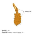 Pendentif épi de blé doré en acier inoxydable et émail jaune pour bijoux DIY - Style Épi de Blé (PJ1516OEG)
