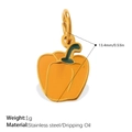 Pendentif mignon poivron jaune en acier inoxydable et émail coloré pour bijoux DIY - Style Poivron (PJ1519GOG)