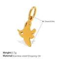 Pendentif fantôme émaillé en acier inoxydable doré pour bijoux DIY, 15 mm - Style Fantôme Peau de Banane (PJ1520G)