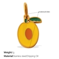 Yellow mango fruit charm in dripping oil enamel for stainless steel jewelry making - Yellow Mango (PJ1573YGG)