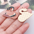 Pink cowboy hat with black snake alloy charm showing front enamel and metal back - Brown Enamel Snake Hat (25020)