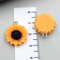 Pendentifs tournesol en résine jaune et noir avec anneaux argentés pour bijoux DIY - Marguerite Tournesol Orange-Jaune Moyen (23835)