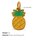 Pineapple shaped pendant in stainless steel with yellow and green enamel drip oil - Yellow Pineapple (PJ1582YGG)