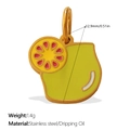 Green and yellow lemon slice pendant in stainless steel with 12.9mm diameter - Lime Green Lemon Slice (PJ1583CRG)