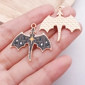 Detail of dragon wing charm with yellow star and black enamel for DIY jewelry making - Black Cross Flying Dragon Style (25224)