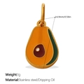Avocado fruit pendant charm in stainless steel and dripping oil for DIY jewelry - Avocado (PJ1584GOG)