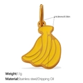 Banana pendant in yellow enamel and gold stainless steel finish for DIY jewelry - Yellow Banana (PJ1586YWG)