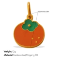Orange persimmon charm pendant in dripping oil stainless steel for DIY jewelry - Orange Persimmon (PJ1587GOG)