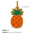 Minimalist stainless steel pineapple charm pendant with orange and green enamel finish - Orange Pineapple (PJ1588GOG)