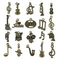 Set de 20 colgantes de instrumentos musicales en bronce antiguo para joyería DIY - Juego de 20 Piezas Serie de Música (SN895)