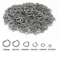 Anellini aperti in acciaio inossidabile di varie dimensioni per gioielli fai-da-te - 0.5x3mm / Color Acciaio