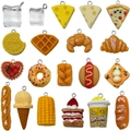 18-piece 3D resin food pendants set featuring realistic mini snacks for DIY jewelry making - Mixed Resin Food And Ice Cube Style (SN1542)