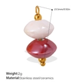 DIY stainless steel and ceramic charm pendant with white and deep red beads - White Red Double Beads (PJ1540WRG)