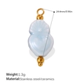 Cute light blue ceramic heart pendant with gold stainless steel loop for DIY jewelry - Light Blue Heart Pendant (PJ1541LBG)