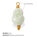 Cute light green heart ceramic pendant with stainless steel ring for DIY jewelry making - Light Green Heart Pendant (PJ1541LGG)